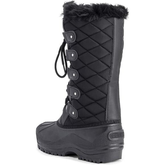 Women's Waterproof Tactical Mountain Walking Snow Knee Boots, Black - Picture 5 of 7